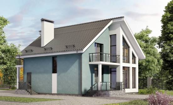 170-006-П Проект двухэтажного дома мансардный этаж, экономичный дом из керамзитобетонных блоков Усинск | Проекты домов от House Expert