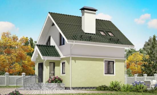070-001-П Проект двухэтажного дома с мансардой, доступный загородный дом из поризованных блоков Емва | Проекты домов от House Expert