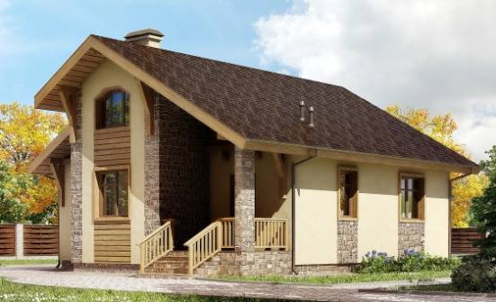 080-002-П Проект одноэтажного дома, маленький загородный дом из газобетона Воркута | Проекты домов от House Expert