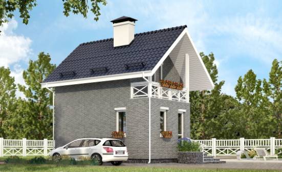045-001-П Проект двухэтажного дома с мансардой, бюджетный загородный дом из керамзитобетонных блоков Сосногорск | Проекты домов от House Expert