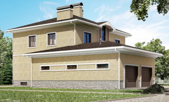 350-002-Л Проект трехэтажного дома, гараж, огромный дом из кирпича Сыктывкар | Проекты домов от House Expert