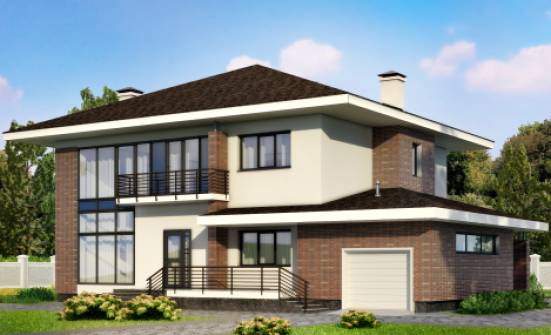 275-002-П Проект двухэтажного дома, гараж, классический дом из кирпича Емва | Проекты домов от House Expert