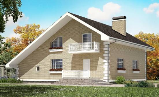190-005-П Проект двухэтажного дома мансардный этаж, гараж, современный загородный дом из твинблока Усинск | Проекты домов от House Expert