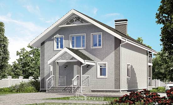 150-007-П Проект двухэтажного дома с мансардным этажом, небольшой домик из поризованных блоков Воркута | Проекты домов от House Expert
