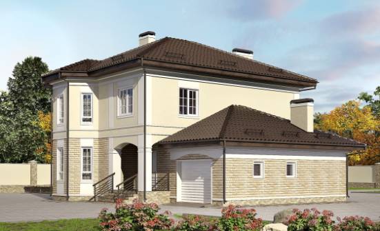 220-007-П Проект двухэтажного дома, гараж, средний коттедж из кирпича Воркута | Проекты домов от House Expert
