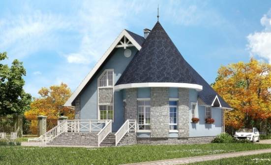 170-003-П Проект двухэтажного дома с мансардой, простой дом из блока Сосногорск | Проекты домов от House Expert