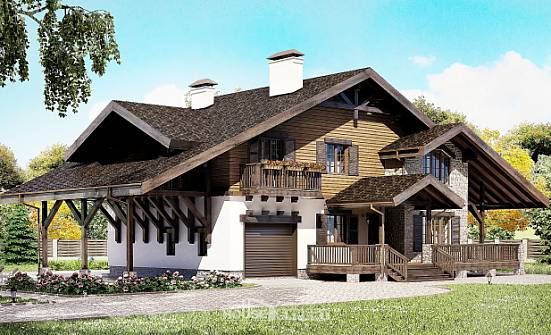 270-001-Л Проект двухэтажного дома мансардой и гаражом, красивый домик из кирпича Инта | Проекты домов от House Expert