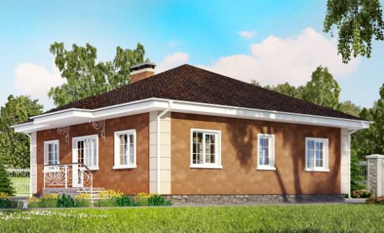100-001-Л Проект одноэтажного дома, классический коттедж из бризолита Инта | Проекты домов от House Expert