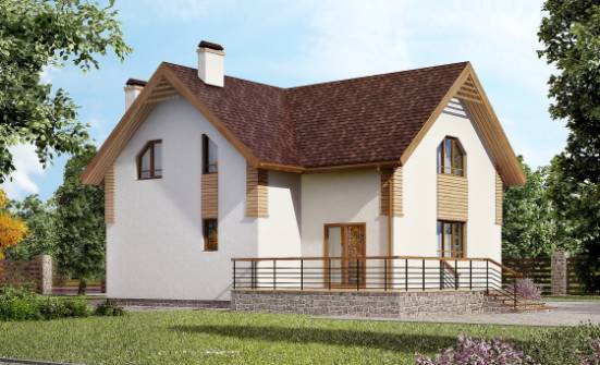 150-009-П  Проект двухэтажного дома с мансардой, бюджетный дом из пеноблока Воркута | Проекты домов от House Expert