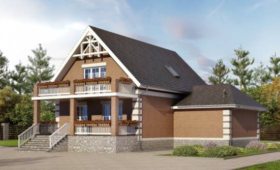 200-009-Л Проект трехэтажного дома мансардой, гараж, простой домик из арболита Усинск | Проекты домов от House Expert