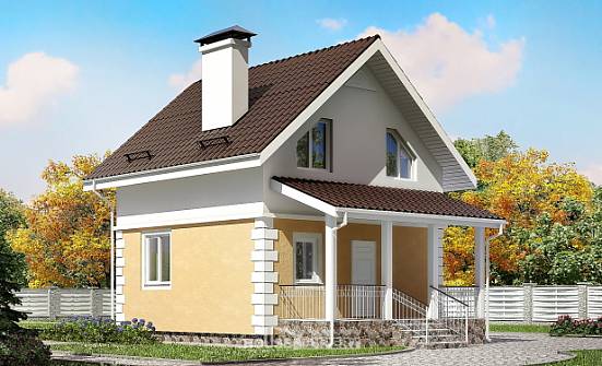 070-002-П Проект двухэтажного дома с мансардным этажом, уютный дом из бризолита Ухта | Проекты домов от House Expert