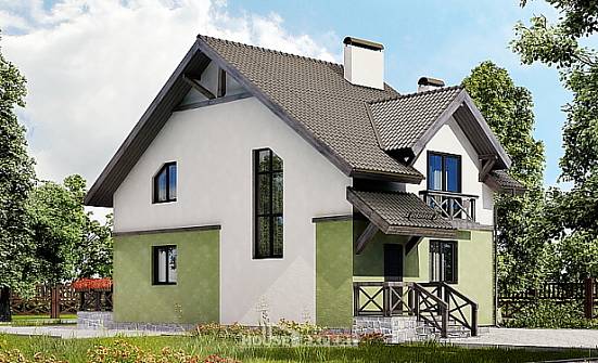 120-003-П Проект двухэтажного дома мансардой, небольшой загородный дом из арболита Сыктывкар | Проекты домов от House Expert