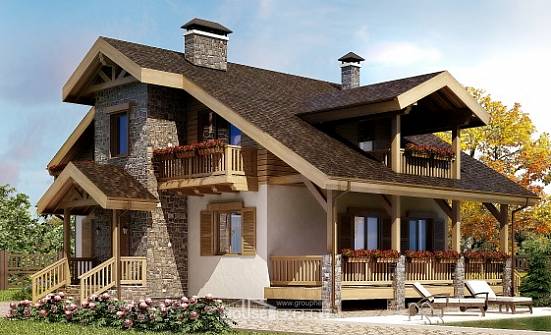 150-004-П Проект двухэтажного дома мансардный этаж, красивый загородный дом из пеноблока Сосногорск | Проекты домов от House Expert