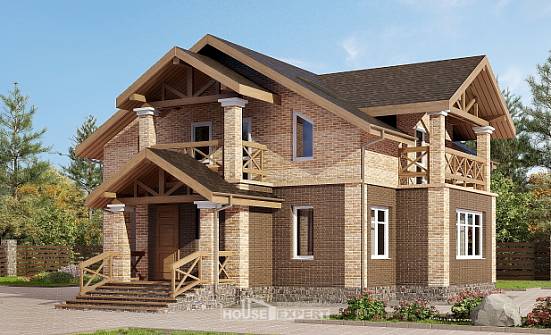 160-014-П Проект двухэтажного дома, бюджетный коттедж из газобетона Емва | Проекты домов от House Expert