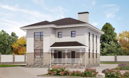 150-014-П Проект двухэтажного дома, красивый дом из газосиликатных блоков Сыктывкар | Проекты домов от House Expert
