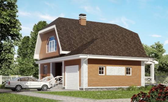160-006-П Проект двухэтажного дома с мансардой, гараж, средний дом из керамзитобетонных блоков Воркута | Проекты домов от House Expert