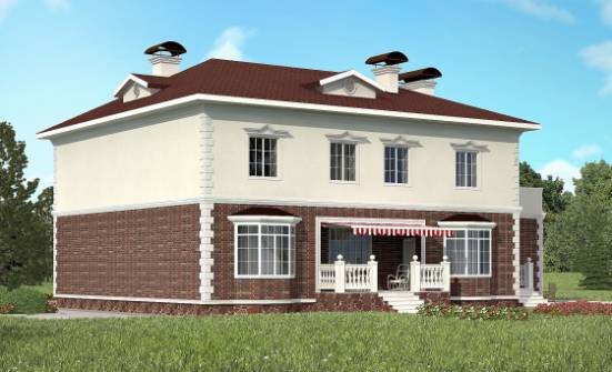 380-001-Л Проект двухэтажного дома, гараж, большой коттедж из кирпича Инта | Проекты домов от House Expert