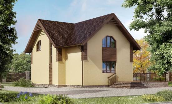 150-009-Л Проект двухэтажного дома с мансардным этажом, небольшой дом из арболита Усинск | Проекты домов от House Expert