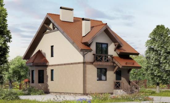 120-003-Л Проект двухэтажного дома мансардой, современный коттедж из арболита Сосногорск | Проекты домов от House Expert