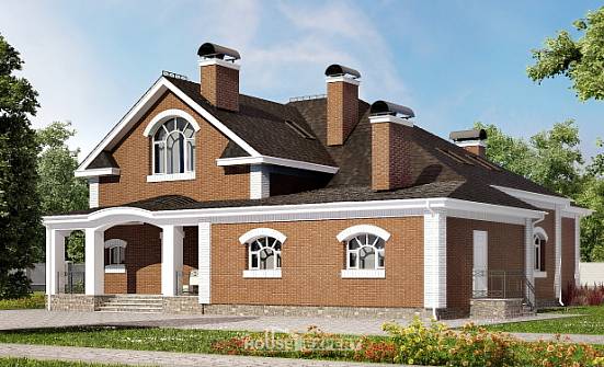 400-003-П Проект двухэтажного дома с мансардой, красивый загородный дом из теплоблока Емва | Проекты домов от House Expert