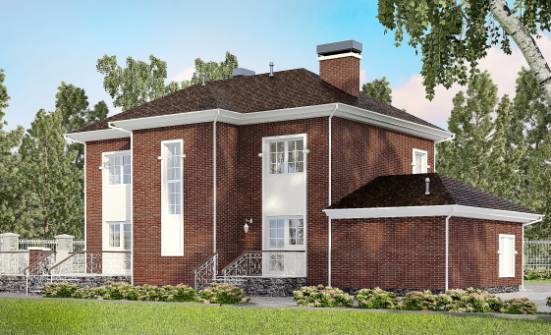 180-006-Л Проект двухэтажного дома, гараж, современный коттедж из кирпича Сосногорск | Проекты домов от House Expert