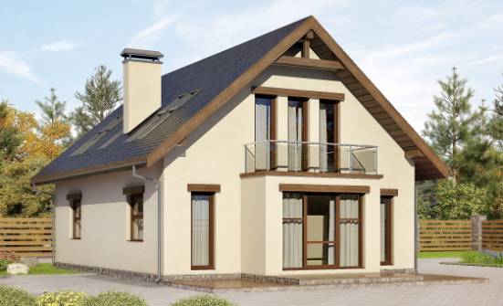 155-012-Л Проект двухэтажного дома с мансардой, классический домик из твинблока Воркута | Проекты домов от House Expert
