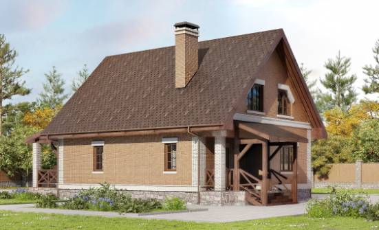 160-011-Л Проект двухэтажного дома мансардой, современный коттедж из твинблока Печора | Проекты домов от House Expert