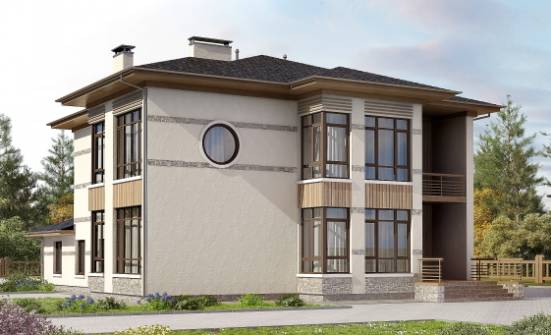 345-001-П Проект двухэтажного дома, современный коттедж из газобетона Инта | Проекты домов от House Expert