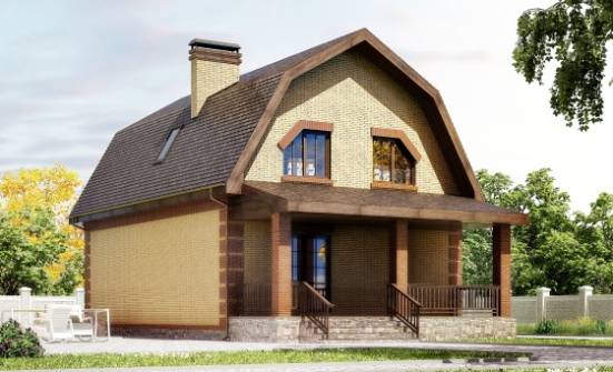 130-005-Л Проект двухэтажного дома с мансардой, современный дом из арболита Усинск | Проекты домов от House Expert