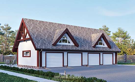 145-002-Л Проект гаража из арболита Воркута | Проекты домов от House Expert