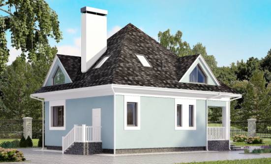 110-001-Л Проект двухэтажного дома с мансардным этажом, доступный загородный дом из арболита Ухта | Проекты домов от House Expert