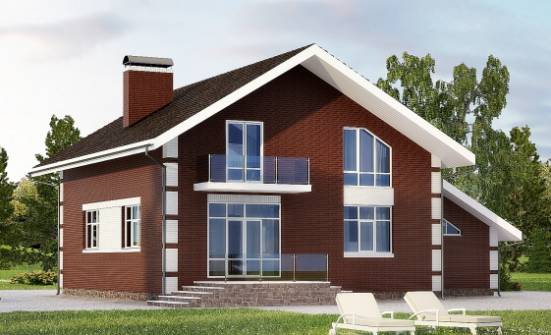 180-001-Л Проект двухэтажного дома мансардой, гараж, современный дом из газобетона Сыктывкар | Проекты домов от House Expert