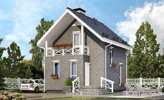 045-001-П Проект двухэтажного дома с мансардой, бюджетный загородный дом из керамзитобетонных блоков Сосногорск | Проекты домов от House Expert