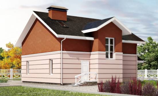 155-009-Л Проект двухэтажного дома с мансардой, современный дом из керамзитобетонных блоков Сосногорск | Проекты домов от House Expert