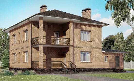 245-003-Л Проект двухэтажного дома и гаражом, просторный домик из кирпича Сосногорск | Проекты домов от House Expert