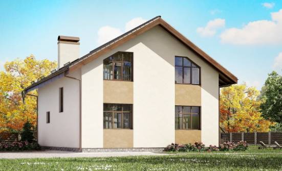 170-002-П Проект двухэтажного дома мансардой, уютный домик из газосиликатных блоков Усинск | Проекты домов от House Expert