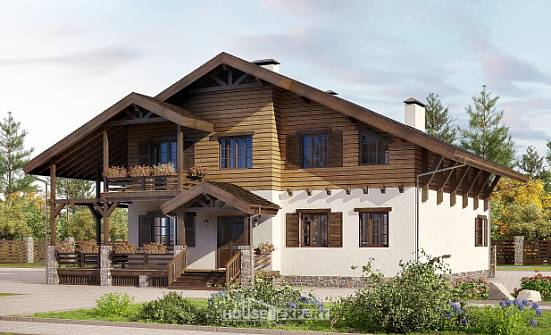 260-001-П Проект двухэтажного дома мансардой, просторный домик из кирпича Сосногорск | Проекты домов от House Expert