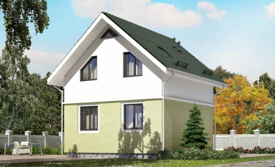 070-001-П Проект двухэтажного дома с мансардой, доступный загородный дом из поризованных блоков Емва | Проекты домов от House Expert