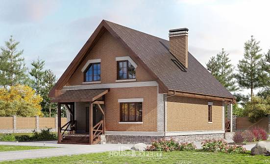 160-011-Л Проект двухэтажного дома мансардой, современный коттедж из твинблока Печора | Проекты домов от House Expert