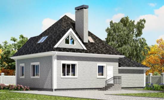 135-001-Л Проект двухэтажного дома с мансардой, гараж, бюджетный домик из кирпича Ухта | Проекты домов от House Expert