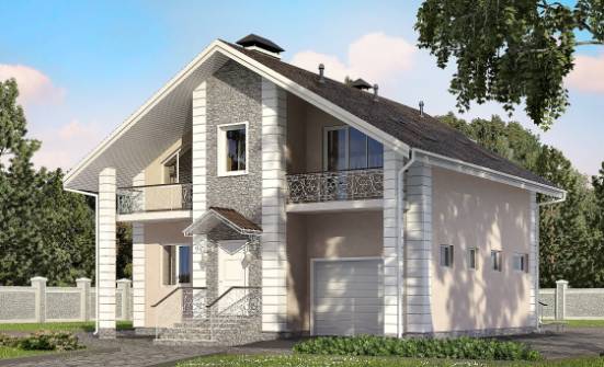 150-002-П Проект двухэтажного дома мансардный этаж, гараж, современный загородный дом из газобетона Инта | Проекты домов от House Expert