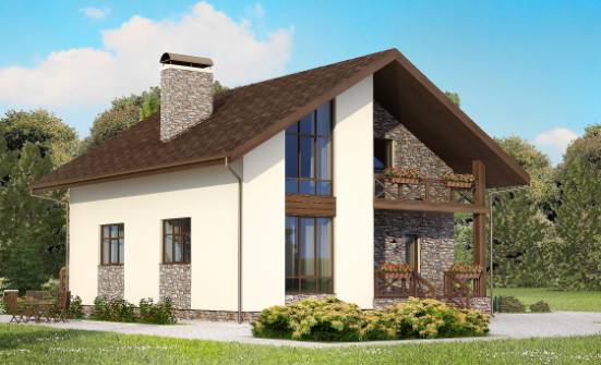 155-001-П Проект двухэтажного дома мансардой и гаражом, доступный загородный дом из бризолита Сосногорск | Проекты домов от House Expert