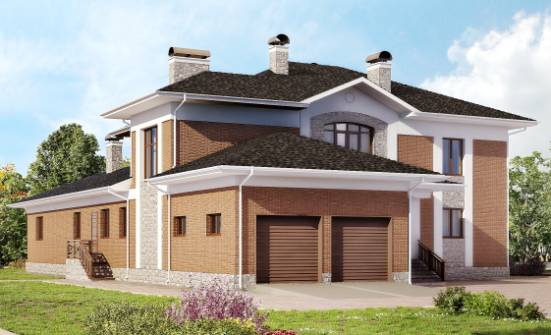 520-002-Л Проект трехэтажного дома и гаражом, современный коттедж из газобетона Ухта | Проекты домов от House Expert