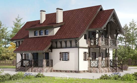 180-014-П Проект двухэтажного дома мансардой, простой домик из керамзитобетонных блоков Сыктывкар | Проекты домов от House Expert
