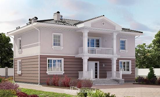 210-005-П Проект двухэтажного дома, современный загородный дом из газобетона Воркута | Проекты домов от House Expert