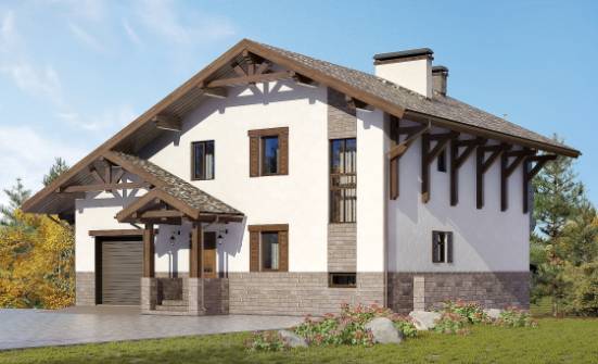 305-002-П Проект трехэтажного дома с мансардой, большой загородный дом из кирпича Усинск | Проекты домов от House Expert