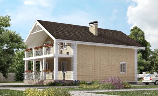 150-007-Л Проект двухэтажного дома с мансардой, недорогой коттедж из пеноблока Емва | Проекты домов от House Expert