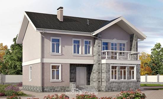 170-008-П Проект двухэтажного дома, небольшой загородный дом из пеноблока Усинск | Проекты домов от House Expert