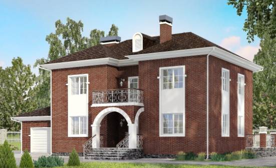 180-006-Л Проект двухэтажного дома, гараж, современный коттедж из кирпича Сосногорск | Проекты домов от House Expert