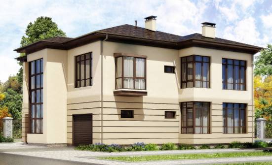 300-006-П Проект двухэтажного дома, гараж, огромный домик из кирпича Усинск | Проекты домов от House Expert